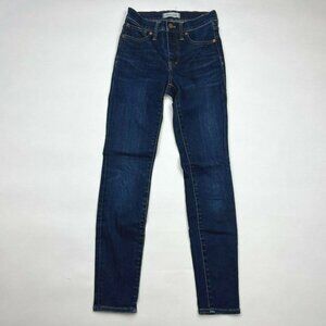 Madewell 9'' High Rise Skinny Denim Jean Stretch Cotton Pockets Blue‎ Women 24